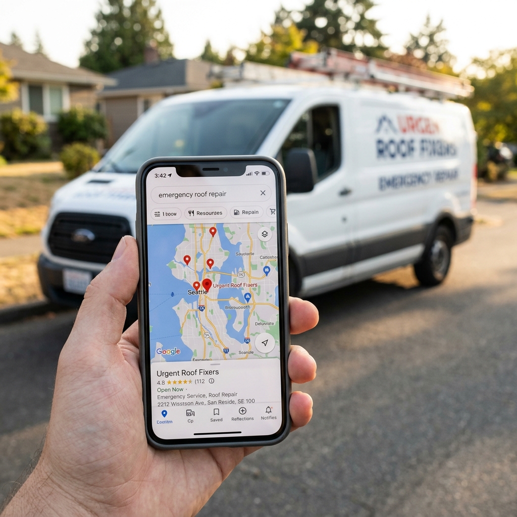 Google Maps local 3-pack listing on smartphone showing search ranking visibility
